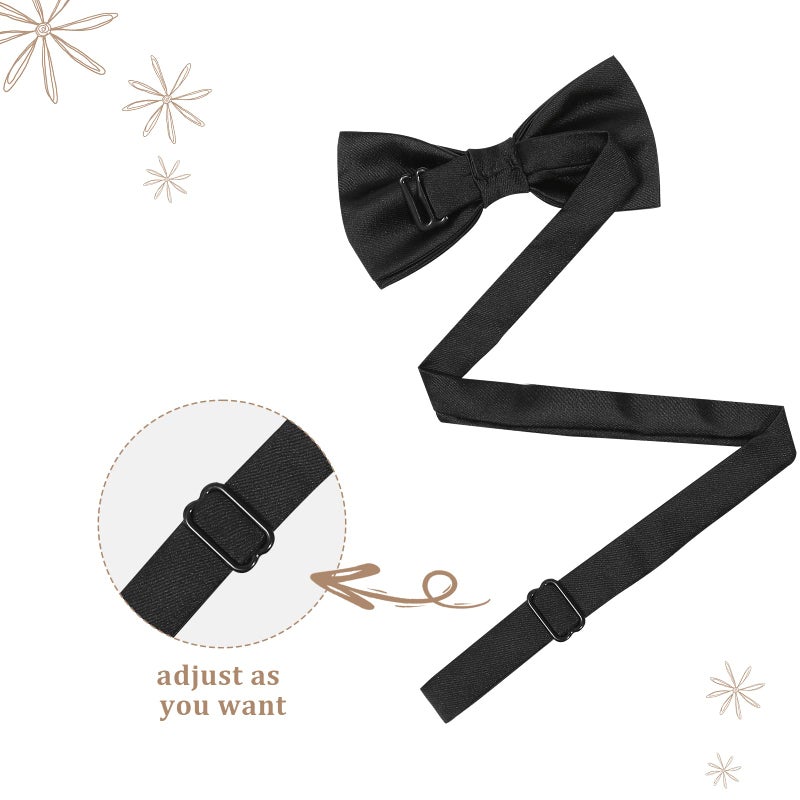 Kajeer Kids Boys Silk Bow Ties - Adjustable Bowtie for Baby Toddler Gifts(Black) - Image 3